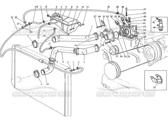 a part diagram from the Maserati Biturbo (1983-1995) parts catalogue