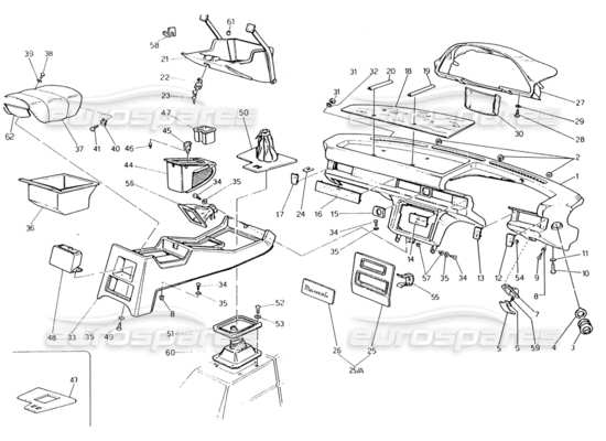 a part diagram from the Maserati Biturbo (1983-1995) parts catalogue