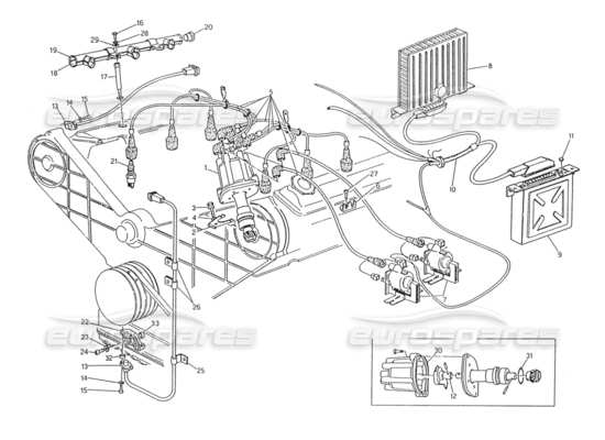 a part diagram from the Maserati Biturbo (1983-1995) parts catalogue