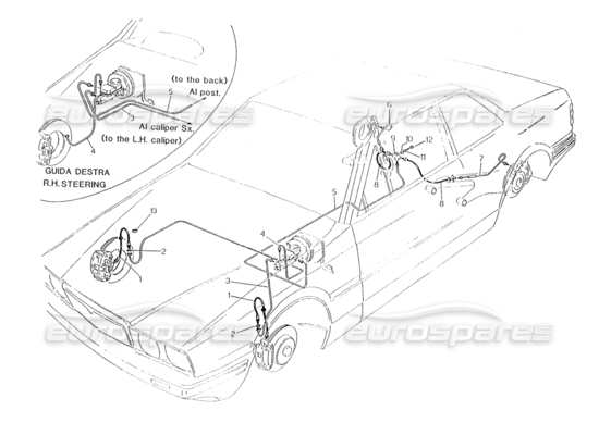 a part diagram from the Maserati Biturbo (1983-1995) parts catalogue