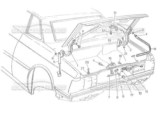 a part diagram from the Maserati Biturbo (1983-1995) parts catalogue