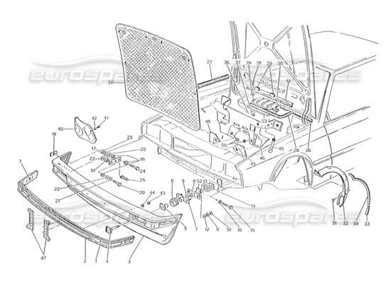 a part diagram from the Maserati Biturbo (1983-1995) parts catalogue