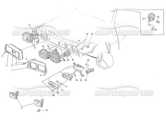 a part diagram from the Maserati Biturbo (1983-1995) parts catalogue