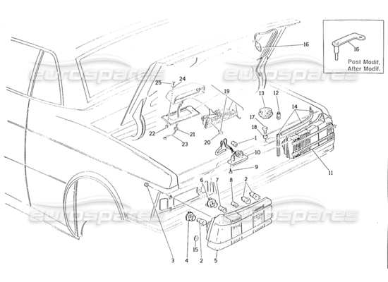 a part diagram from the Maserati Biturbo (1983-1995) parts catalogue