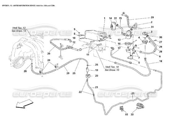 a part diagram from the Maserati 4200 parts catalogue