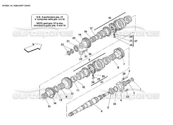 a part diagram from the Maserati 4200 parts catalogue