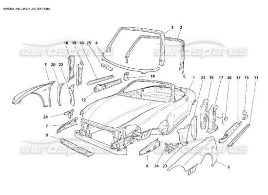 a part diagram from the Maserati 4200 parts catalogue