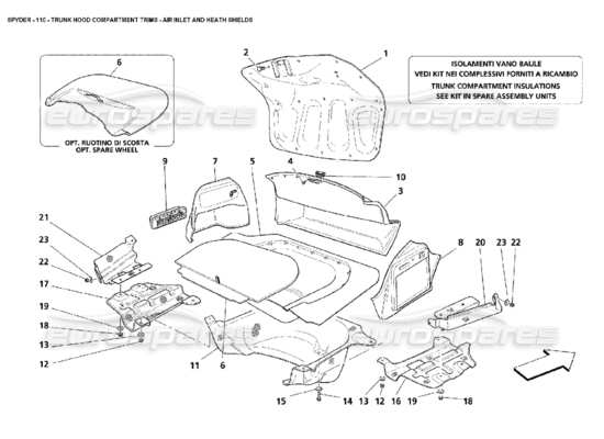 a part diagram from the Maserati 4200 parts catalogue