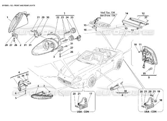 a part diagram from the Maserati 4200 parts catalogue