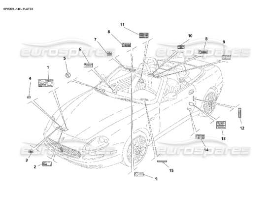 a part diagram from the Maserati 4200 parts catalogue