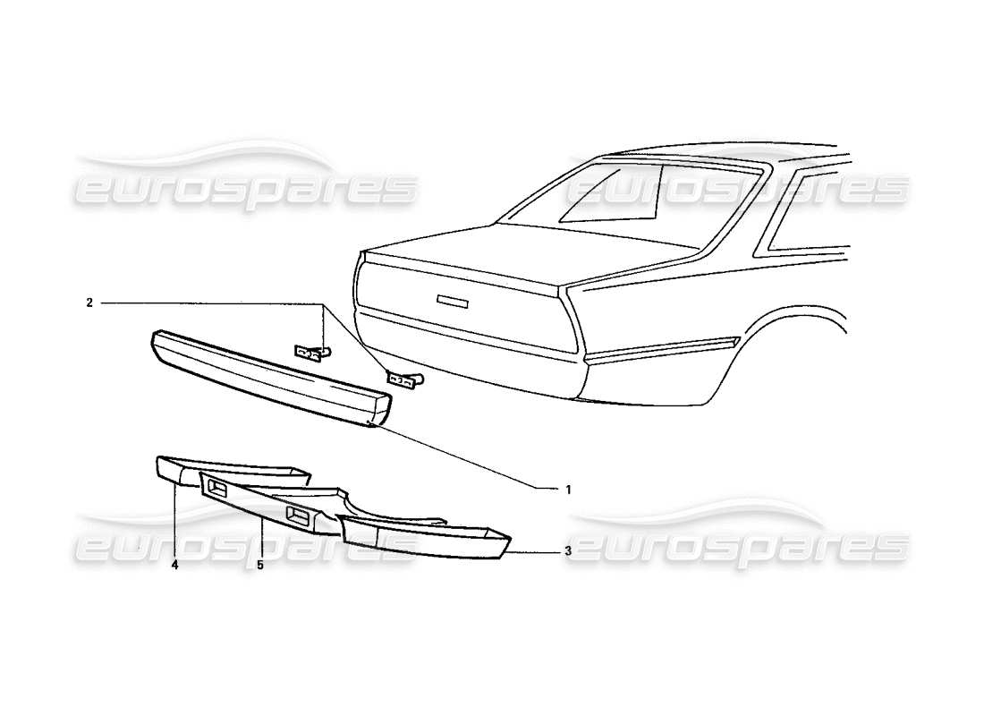 Ferrari 412 (Coachwork) Rear Bumper & under tray Parts Diagram