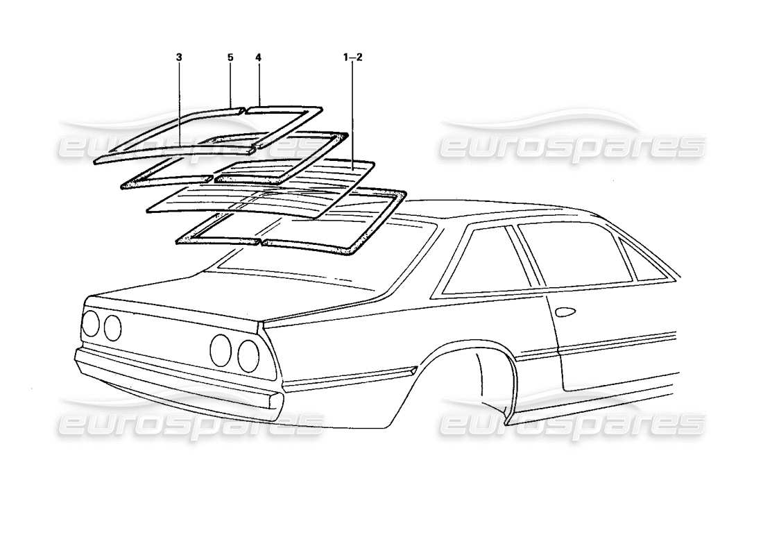 Ferrari 412 (Coachwork) Rear Screen & Trims Parts Diagram