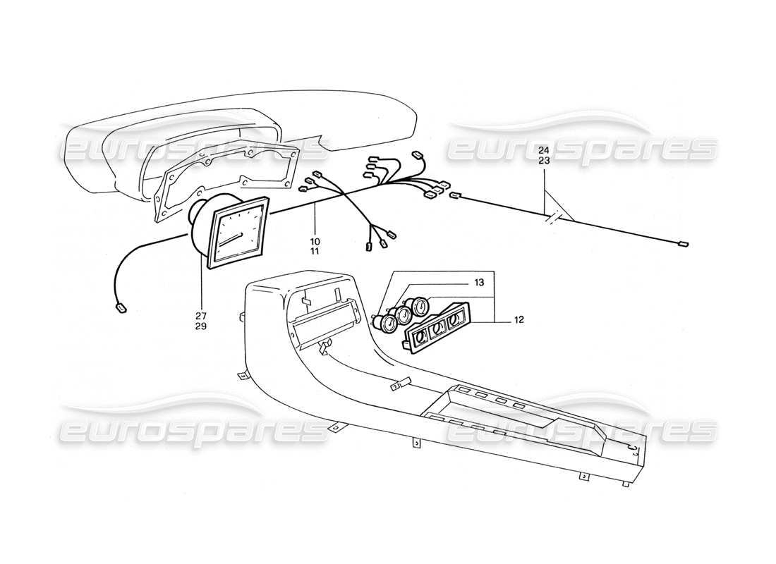 Ferrari 412 (Coachwork) Centre Console (Switzerland) Parts Diagram