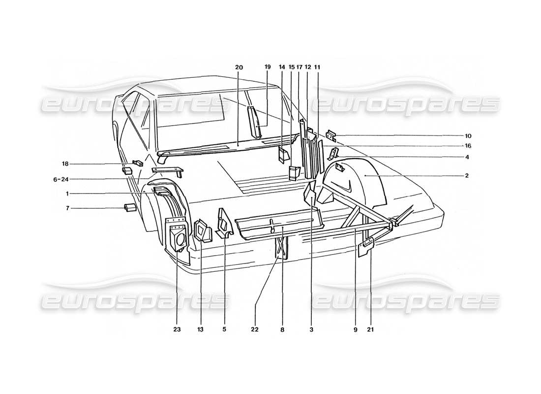 Ferrari 400 GT / 400i (Coachwork) Front panel & Sheilds Parts Diagram