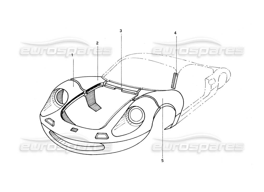 Ferrari 206 GT Dino (Coachwork) Front End Body Work Parts Diagram