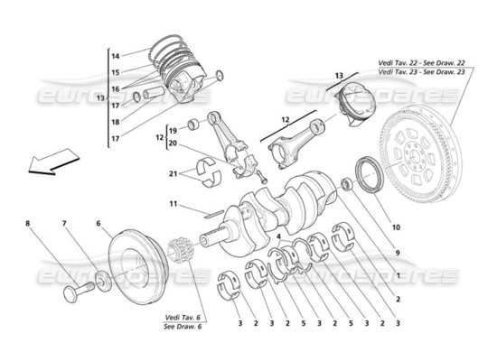 a part diagram from the Maserati 4200 parts catalogue