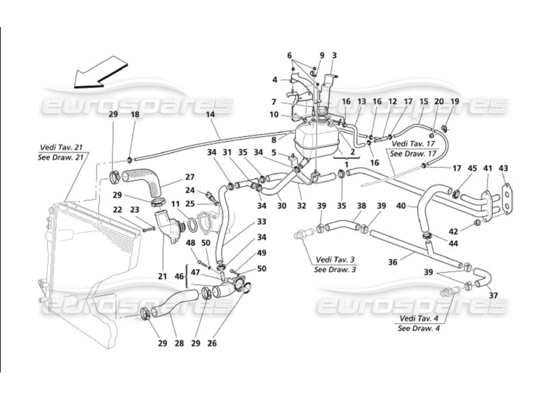 a part diagram from the Maserati 4200 parts catalogue