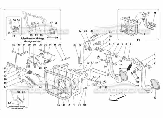 a part diagram from the Maserati 4200 parts catalogue