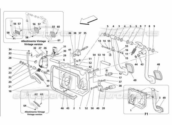 a part diagram from the Maserati 4200 parts catalogue