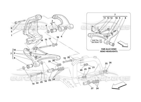 a part diagram from the Maserati 4200 parts catalogue