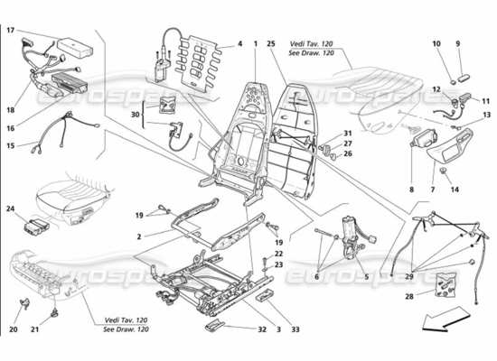 a part diagram from the Maserati 4200 parts catalogue