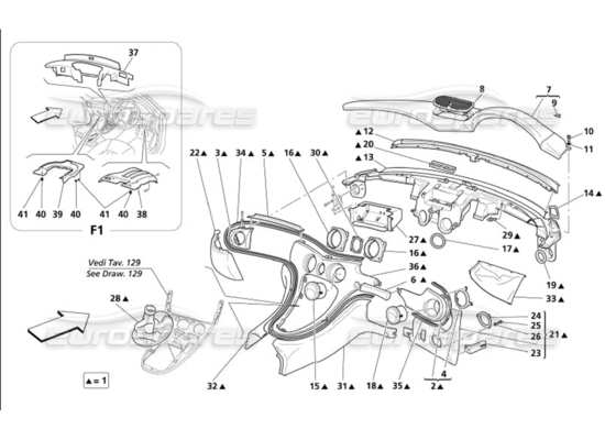 a part diagram from the Maserati 4200 parts catalogue