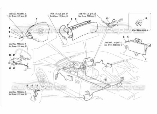 a part diagram from the Maserati 4200 parts catalogue