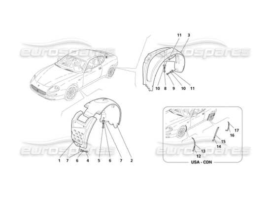 a part diagram from the Maserati 4200 parts catalogue