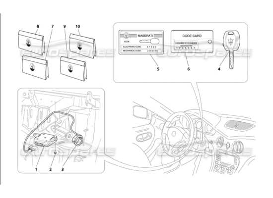 a part diagram from the Maserati 4200 parts catalogue