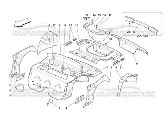 a part diagram from the Maserati 4200 parts catalogue