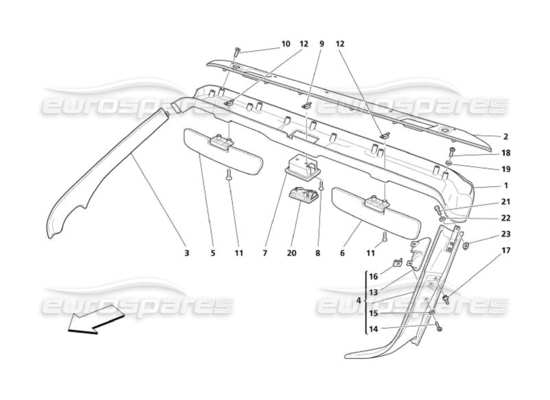 a part diagram from the Maserati 4200 parts catalogue