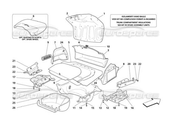 a part diagram from the Maserati 4200 parts catalogue