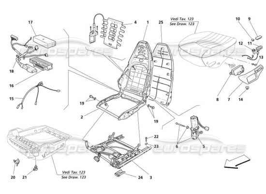 a part diagram from the Maserati 4200 parts catalogue