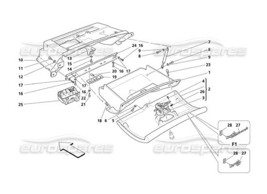 a part diagram from the Maserati 4200 parts catalogue