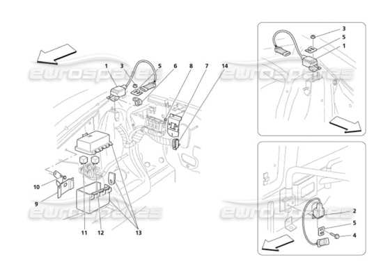 a part diagram from the Maserati 4200 parts catalogue