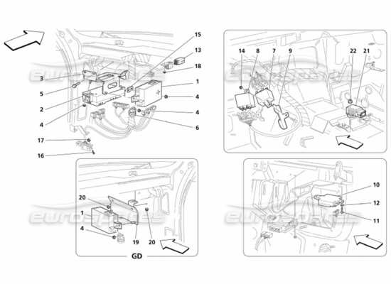 a part diagram from the Maserati 4200 parts catalogue