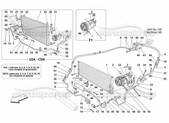 a part diagram from the Maserati 4200 parts catalogue