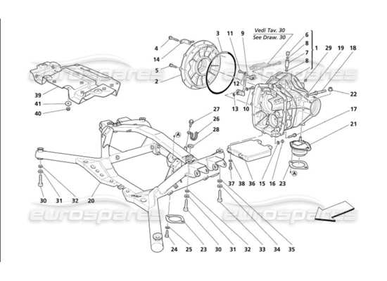 a part diagram from the Maserati 4200 parts catalogue