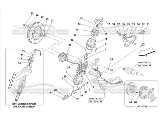 a part diagram from the Maserati 4200 parts catalogue