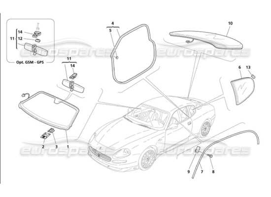 a part diagram from the Maserati 4200 parts catalogue