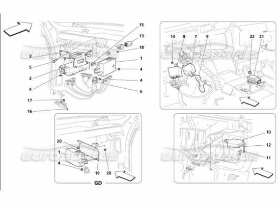 a part diagram from the Maserati 4200 parts catalogue