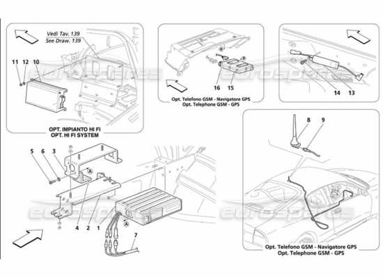 a part diagram from the Maserati 4200 parts catalogue