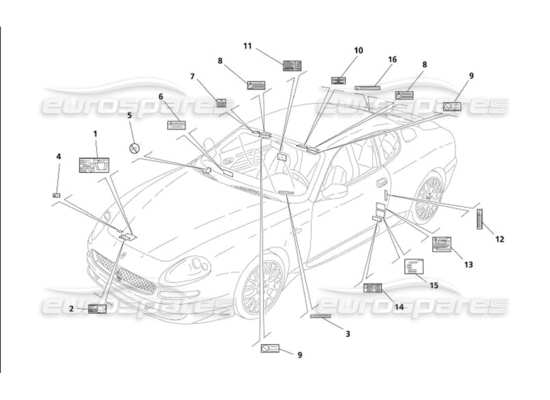 a part diagram from the Maserati 4200 parts catalogue