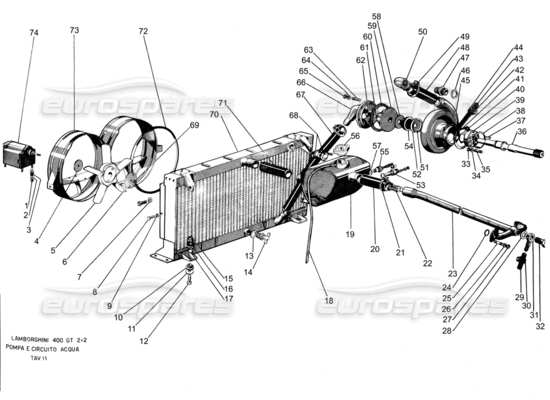 a part diagram from the Lamborghini 400 parts catalogue