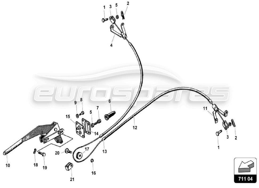 Lamborghini Miura P400 Hand brake Parts Diagram