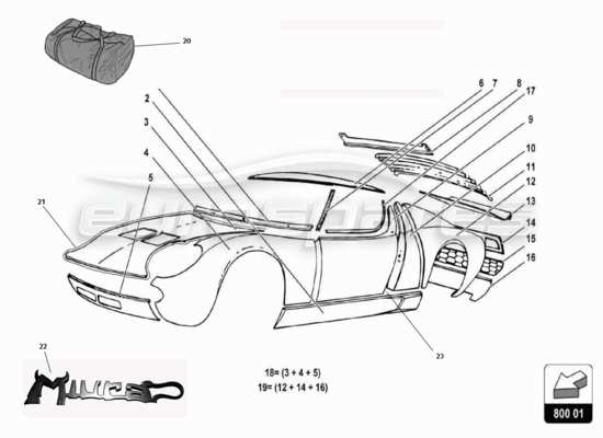 a part diagram from the Lamborghini Miura parts catalogue