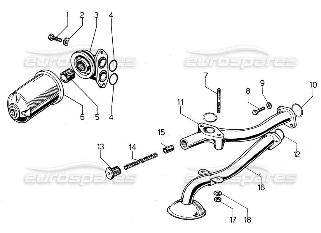 Lamborghini Urraco P300 OIL FILTER Parts Diagram