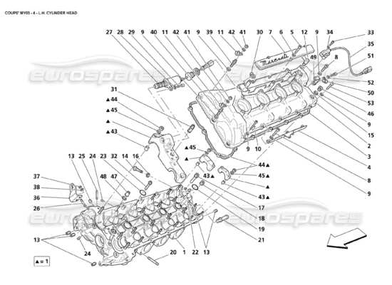 a part diagram from the Maserati 4200 parts catalogue