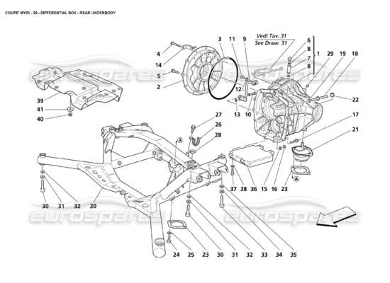 a part diagram from the Maserati 4200 parts catalogue