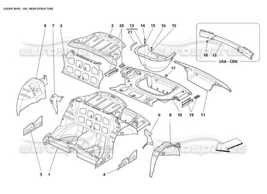 a part diagram from the Maserati 4200 parts catalogue